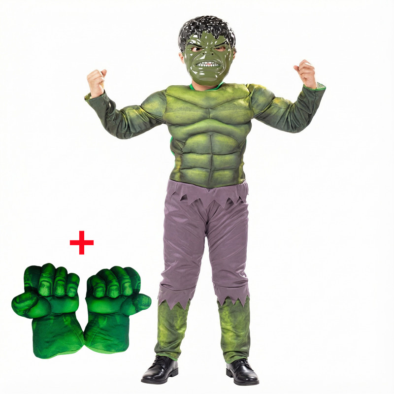 Anime Cosplay Jumpsuit - Boys Girls Hulk Costume Superhero Muscle