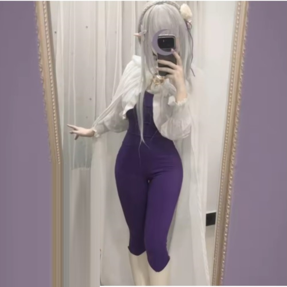NEW Emilia Rezero Cosplay Cost - Anime Cosplay Bodysuit บทวิจารณ์และราคา
