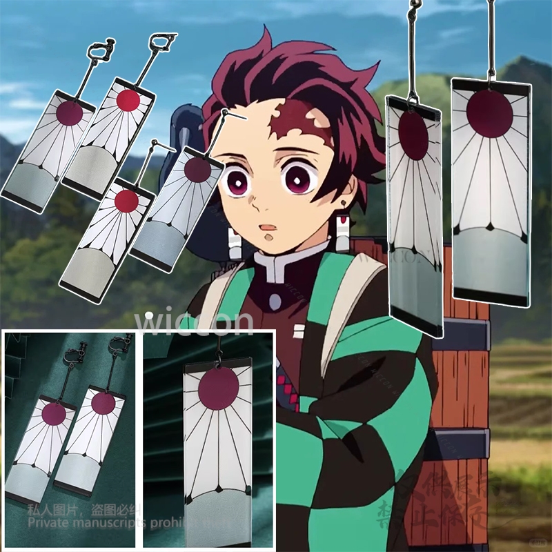 Acrylic Earrings Ear Clips Sty - Anime Cosplay Demon Slayer บทวิจารณ์และราคา