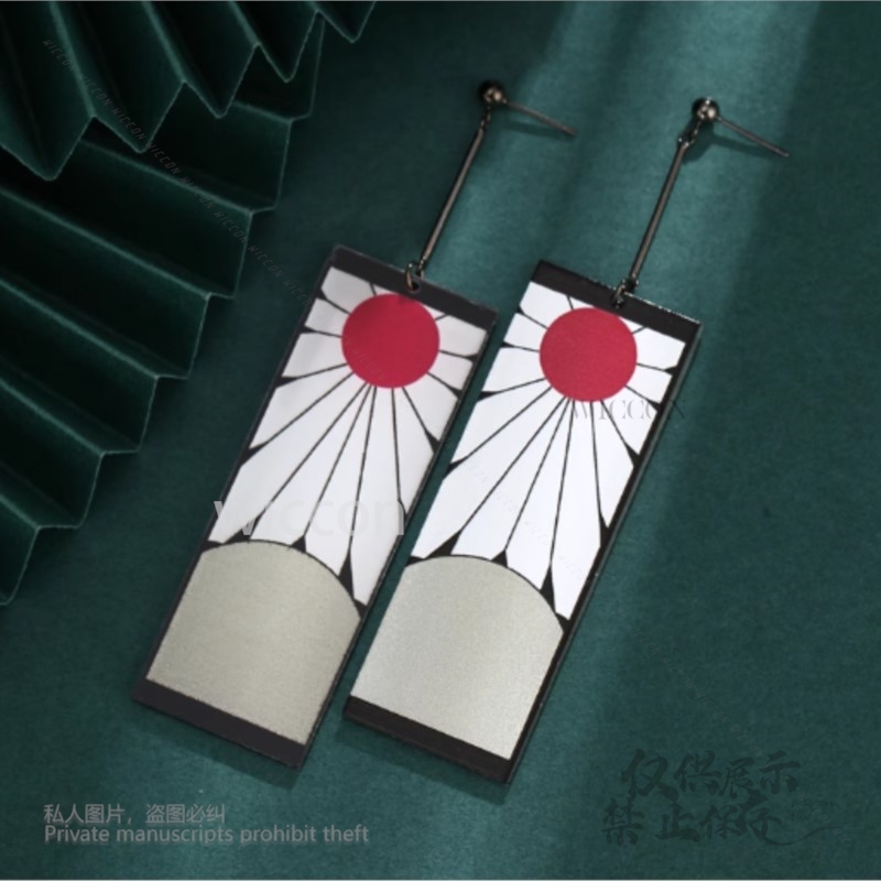 Acrylic Earrings Ear Clips Sty - Anime Cosplay Demon Slayer บทวิจารณ์และราคา