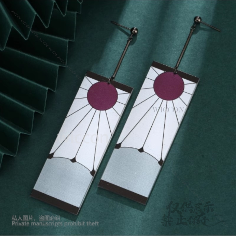 Acrylic Earrings Ear Clips Sty - Anime Cosplay Demon Slayer บทวิจารณ์และราคา