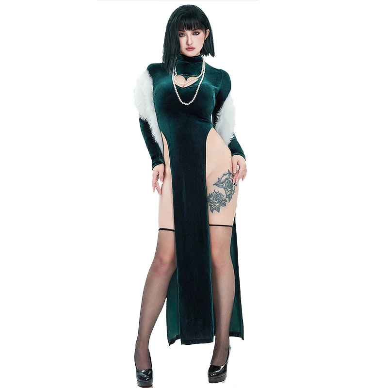 Sexy Velet Furry Cape Dress Wi - Anime Cosplay One Punch Man บทวิจารณ์และราคา