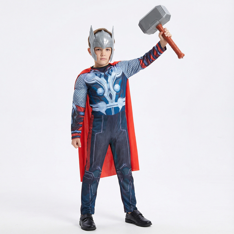 Kids Thor Superhero Cape Costu - Anime Cosplay Jumpsuit บทวิจารณ์และราคา