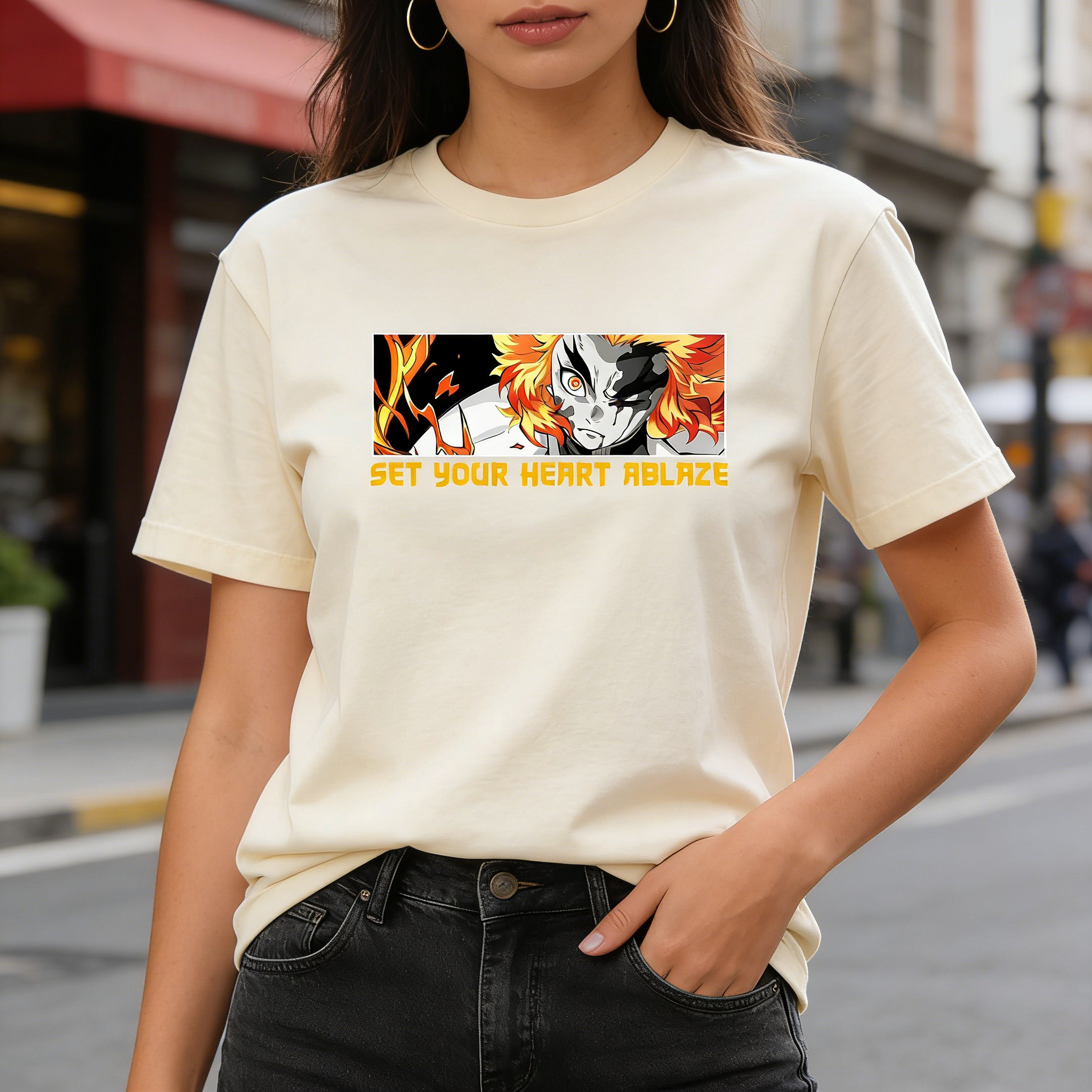 Men's Demon Slayer Rengoku T-S - Anime Cosplay Quotes บทวิจารณ์และราคา