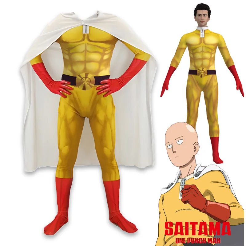 Saitama Full Cosplay Set One P - Anime Cosplay One Punch Man บทวิจารณ์และราคา
