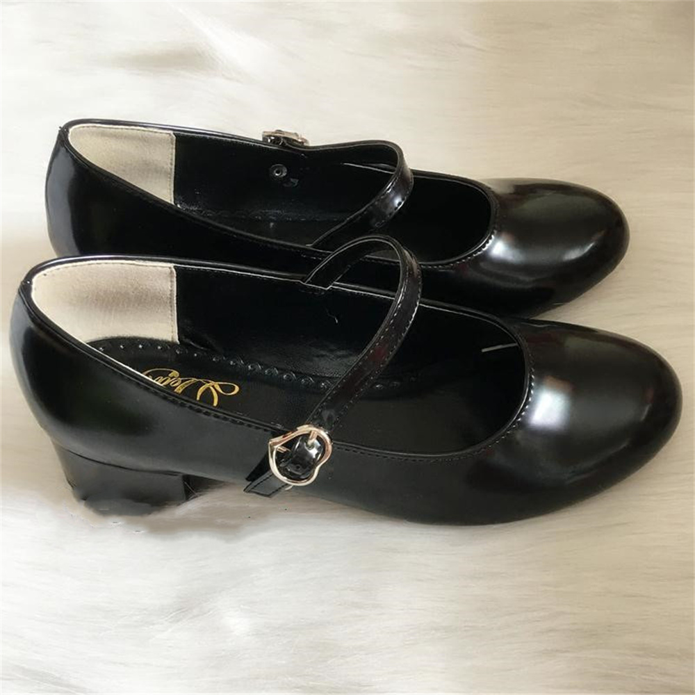 Low Heel Round Head PU Shoes G - Anime Cosplay Korean Girl บทวิจารณ์และราคา