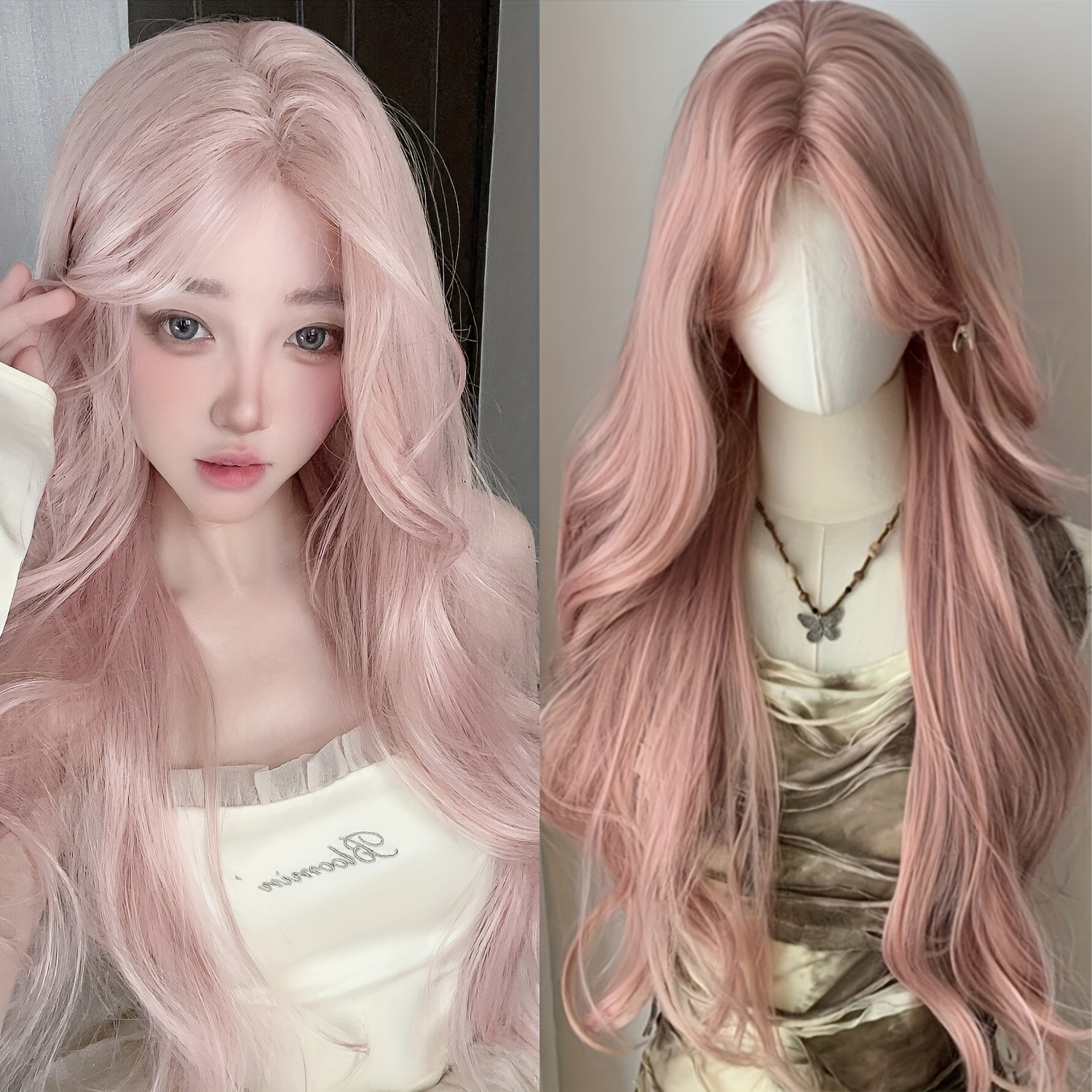 Women's Long Curly Synthetic W - Anime Cosplay Korean Girl บทวิจารณ์และราคา